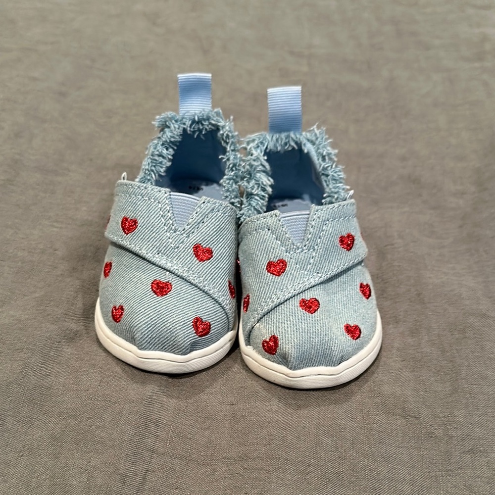 Toms Blue and Red Baby Walker Shoes